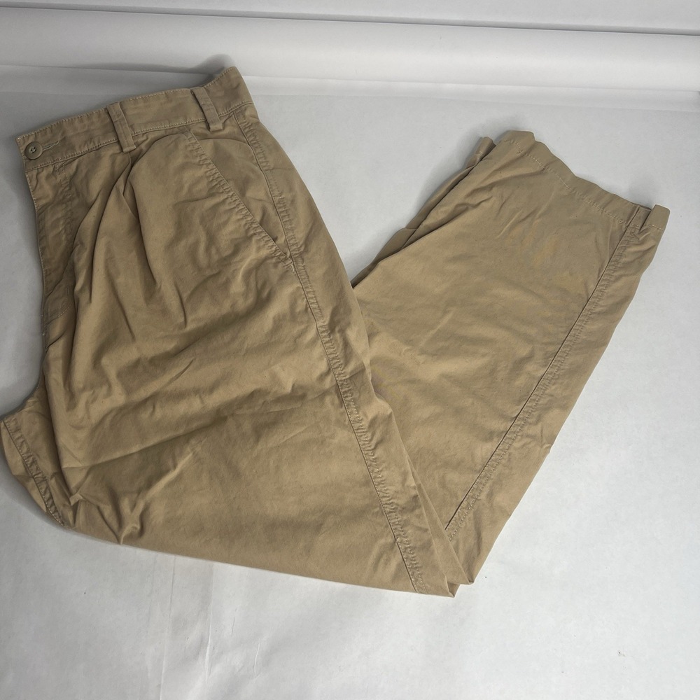 Free Assembly Mens Straight Fit  Khaki Pants Tan Size 34x29 Preppy Career Flat